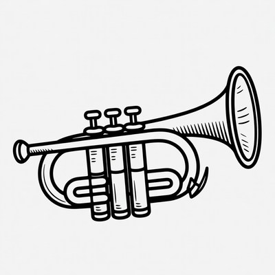 Hand-drawn Trumpet Illustration