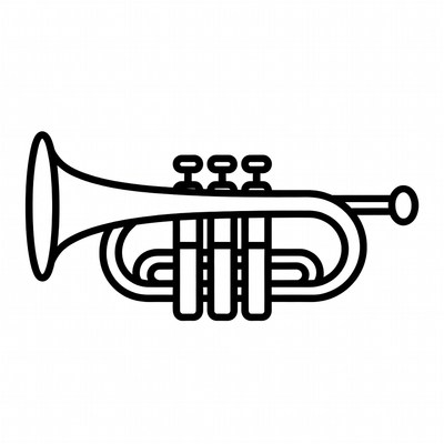 Black line trumpet illustration