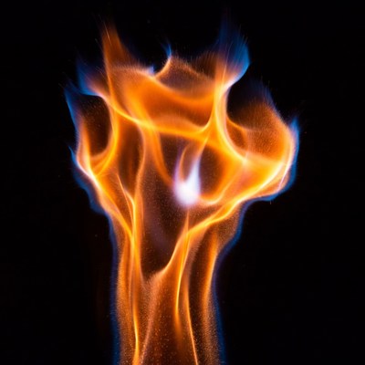 Blue Flames on Black Background