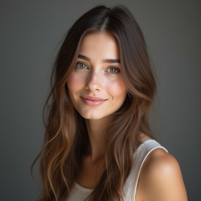 Beautiful woman with long brown hair