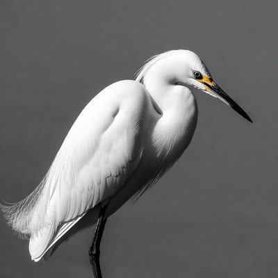 White Egret Standing on Leg