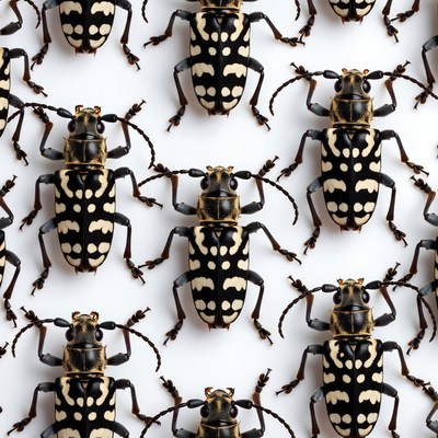 Pattern of black and white beetles