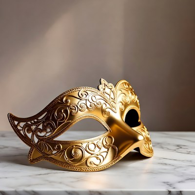Golden Venetian Masquerade Mask