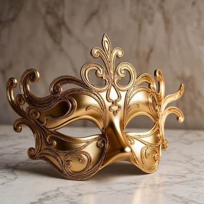 Ornate Gold Masquerade Mask