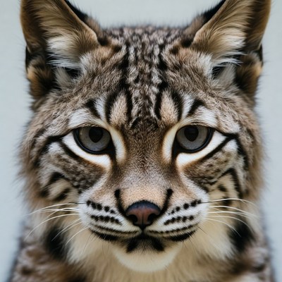 Close-up bobcat face