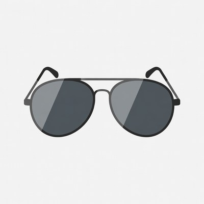 Black Aviator Sunglasses Clipart
