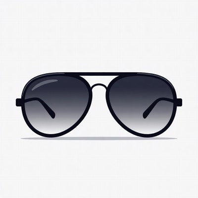 Black aviator sunglasses illustration