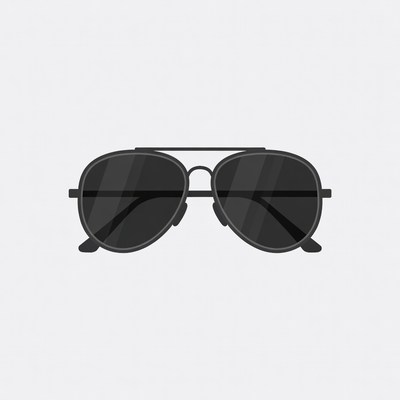 Black aviator sunglasses illustration