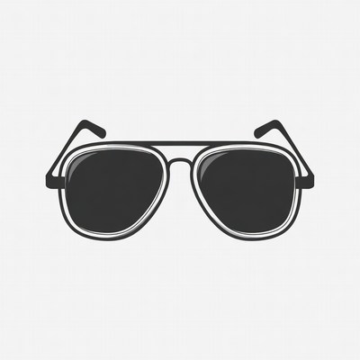 Black Aviator Sunglasses Illustration