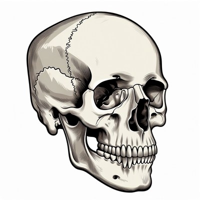 Human skull illustration