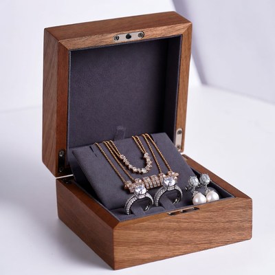 Jewelry in Open Wooden Box