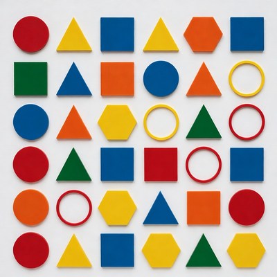 Colorful Shapes Grid Pattern