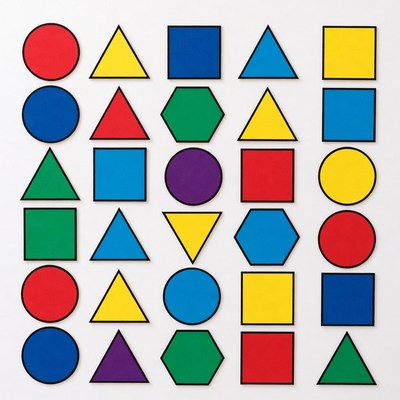 Colorful Geometric Shapes Grid