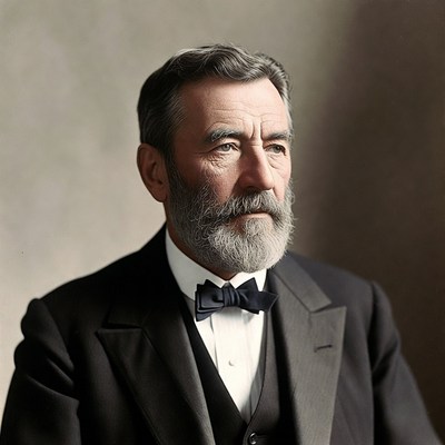 Elderly man in tuxedo with beard