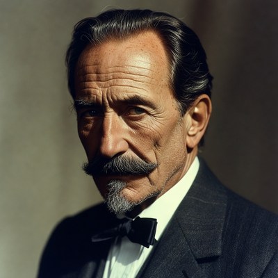 Elderly man with mustache in suit