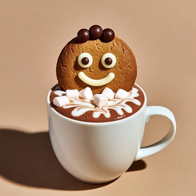 Smiling Gingerbread Cookie Hot Chocolate