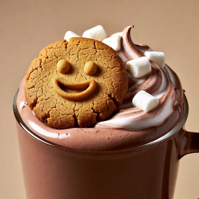 Hot chocolate mug with gingerbread cookie