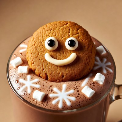 Gingerbread Cookie in Hot Chocolate