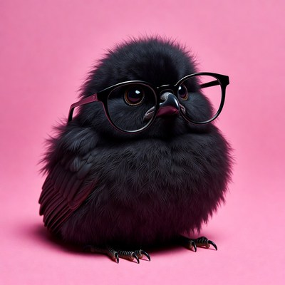Cute black chick wearing glasses