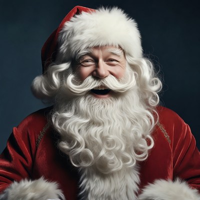 Smiling Santa Claus in Red Suit