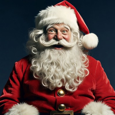 Smiling Santa Claus with white beard