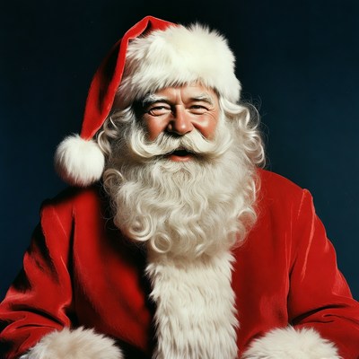 Smiling Santa Claus in red suit