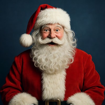 Smiling Santa Claus with white beard