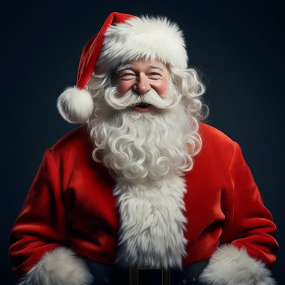 Smiling Santa Claus in red suit