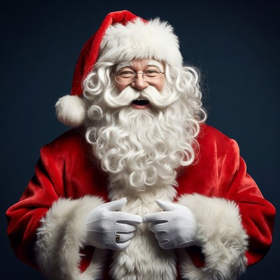 Smiling Santa Claus in red suit