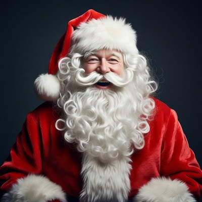 Smiling Santa Claus in red suit