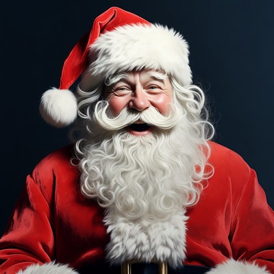 Smiling Santa Claus in red suit