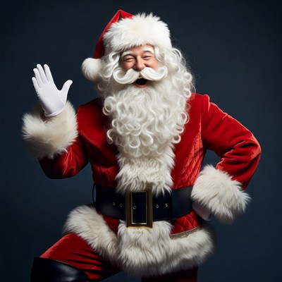 Santa Claus waving happily