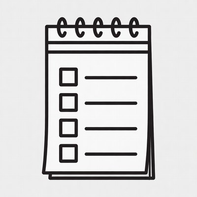 Checklist on Spiral Notebook