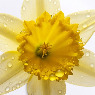 Yellow Daffodil with Water Droplets