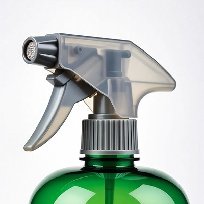 Green Spray Bottle Closeup