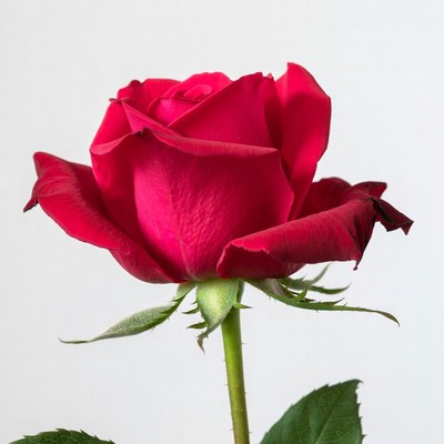 Red Rose on White Background