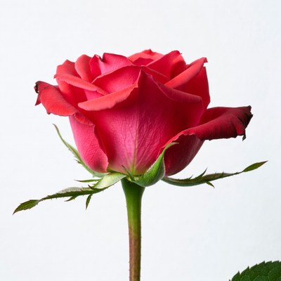 Red Rose on White Background
