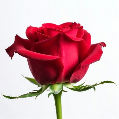 Red Rose on White Background