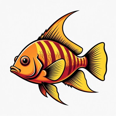 Colorful Angelfish Illustration