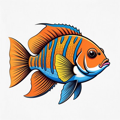 Colorful Angelfish Illustration