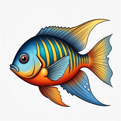 Colorful Angelfish Illustration