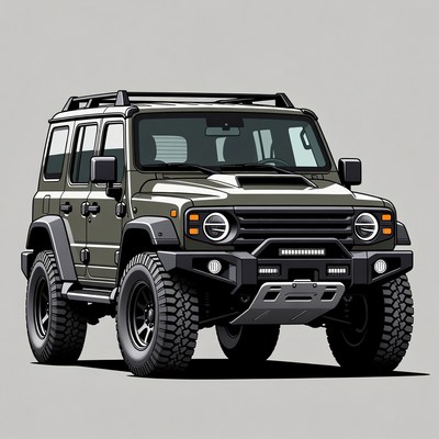 Green Off-Road SUV Illustration