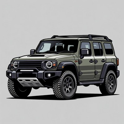 Green Off-Road SUV Illustration