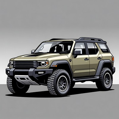Beige Off-Road SUV Illustration