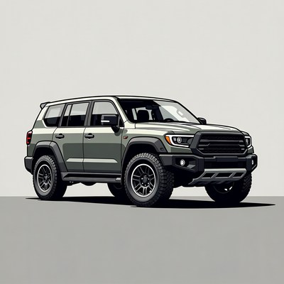 Gray Toyota Land Cruiser Illustration
