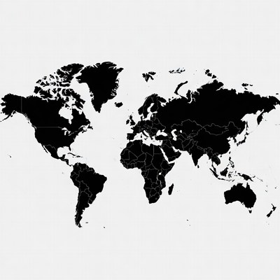 Black Silhouette World Map