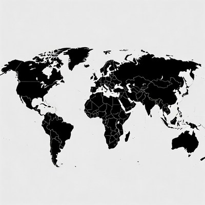 Black Silhouette World Map