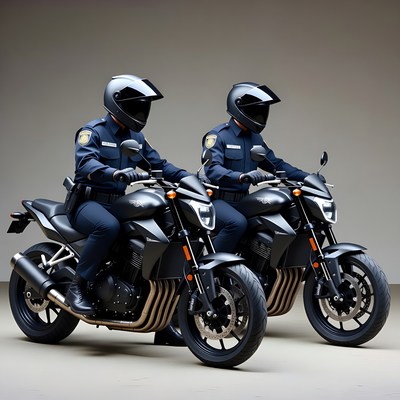 Two police officers on motorcycles
