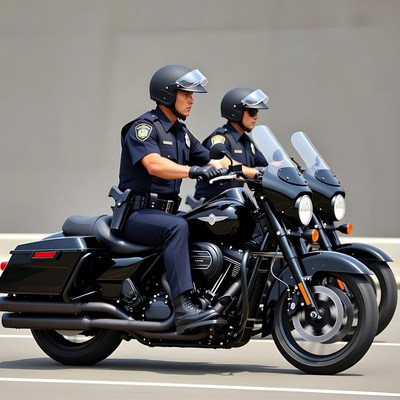 Two police officers on motorcycles