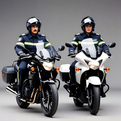 Two police officers on motorcycles